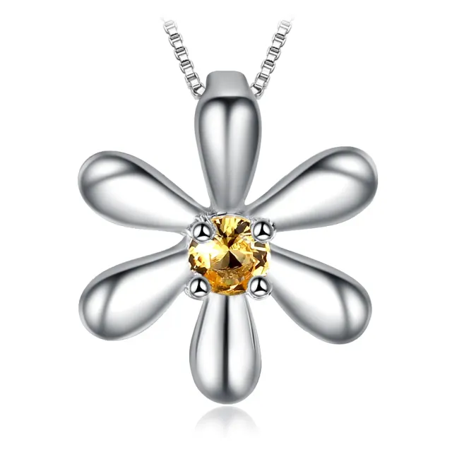 JewelryPalace Fiore Collana Argento Zaffiro Arancione 45cm