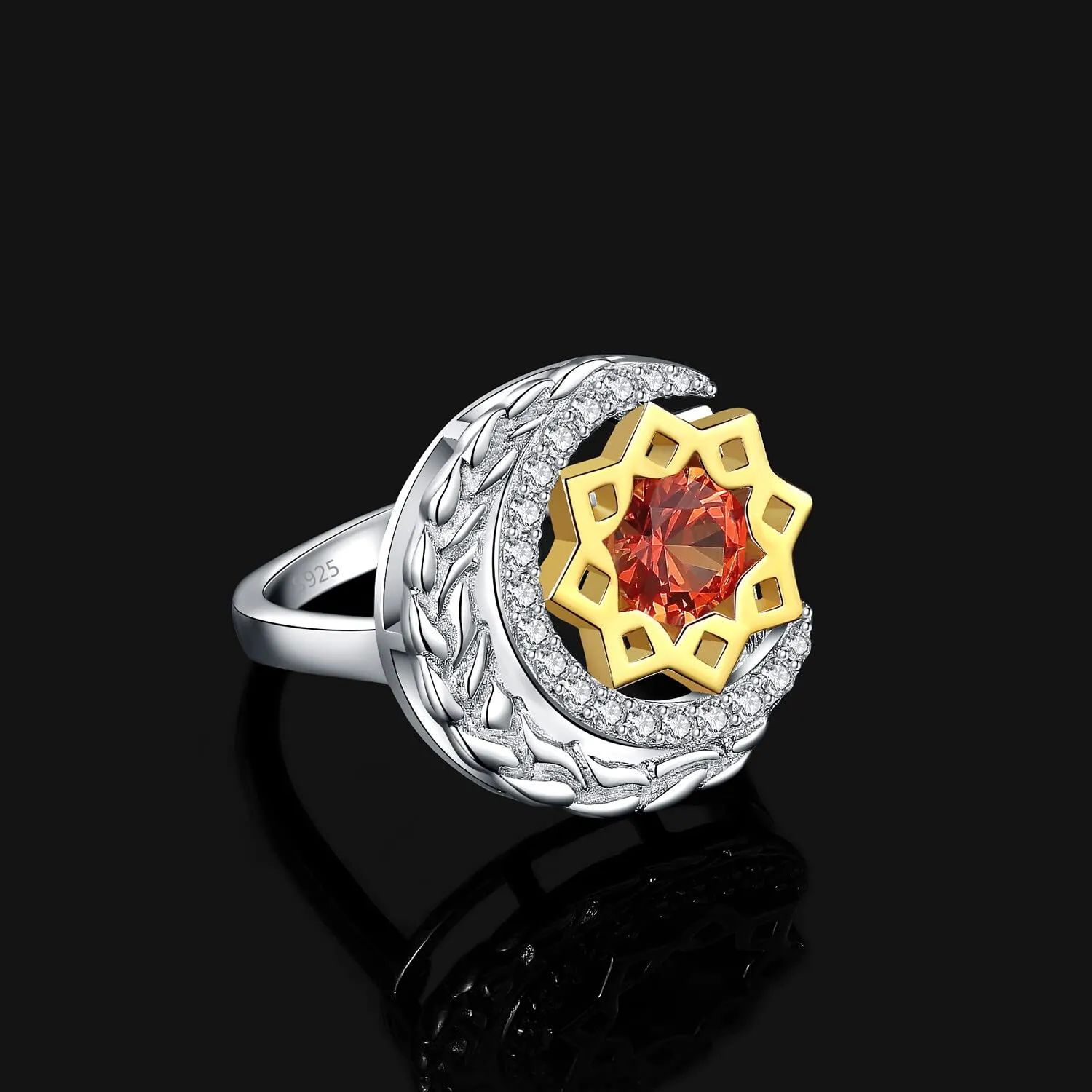 JewelryPalace Luna Stella 1.5ct anello argento arancione