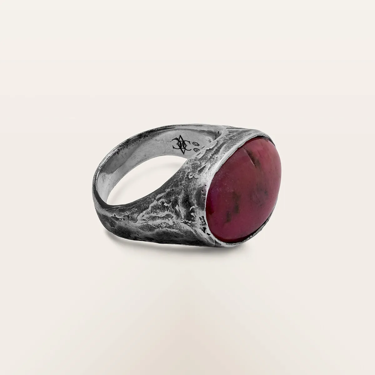 Alfredo Correnti Gea Anello Rodocrosite pietra rosa