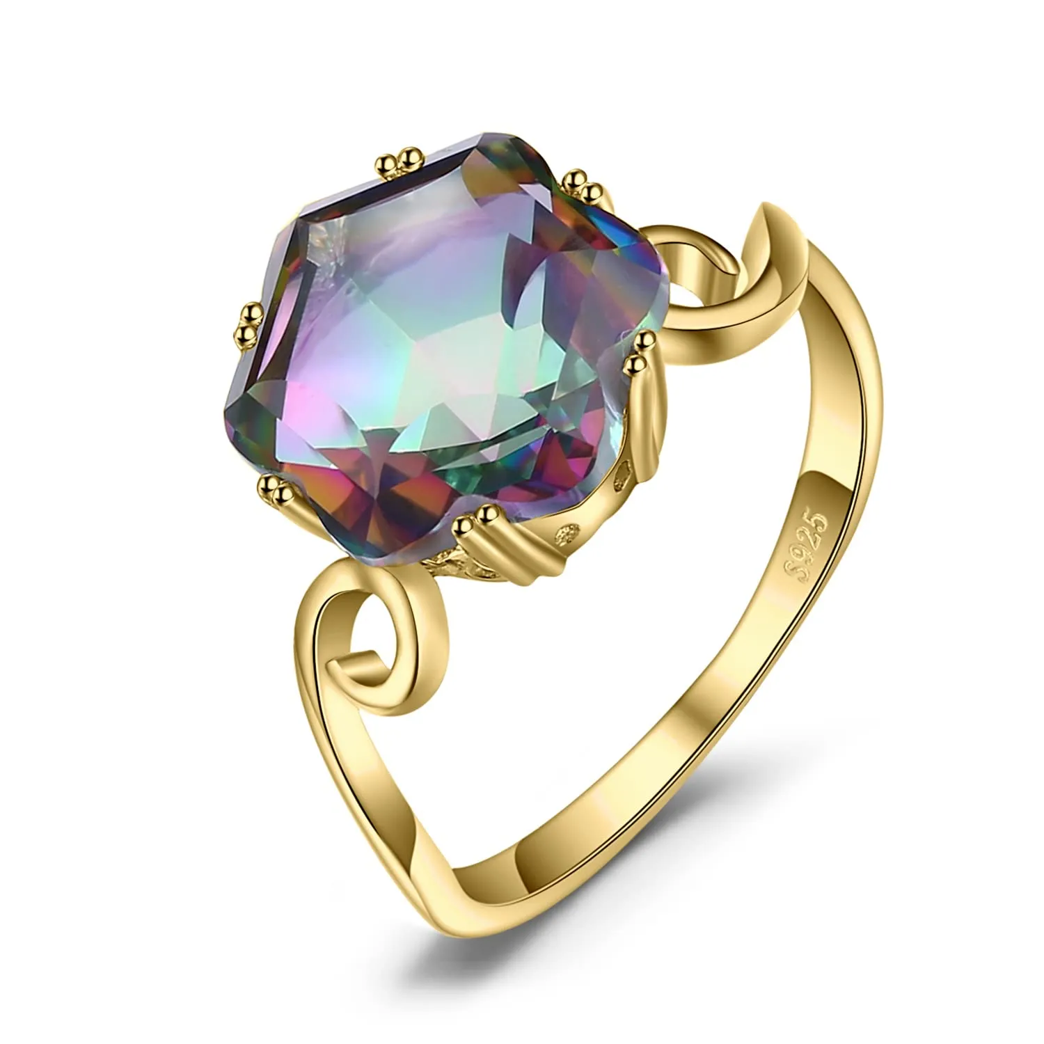 JewelryPalace Solitario 5.7ct Anello Argento Quarzo 14.5