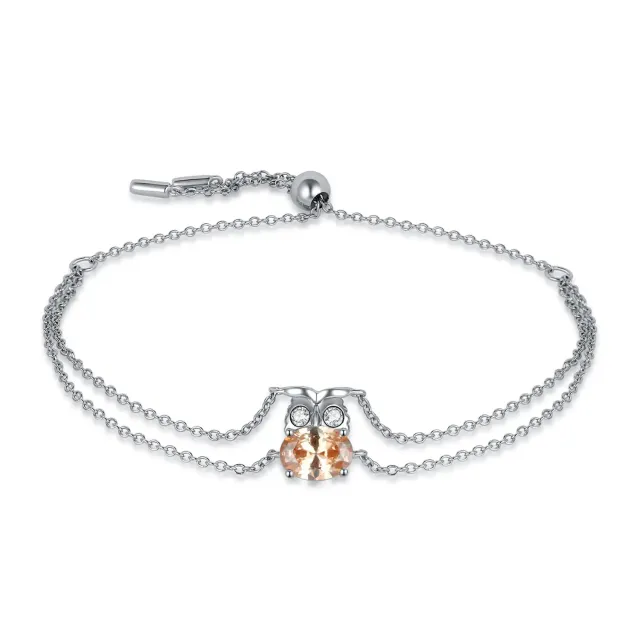 JewelryPalace Gufo 2.2ct bracciale argento zirconia gialla