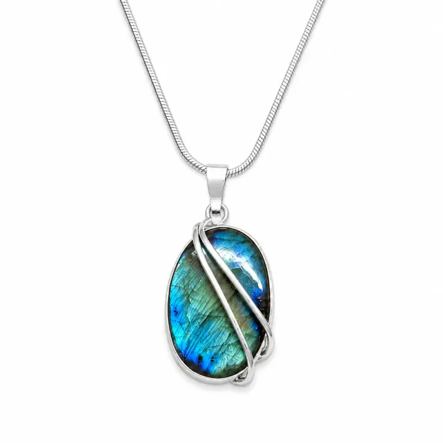 Victoria Jane Labradorite collana argento pendente lungo