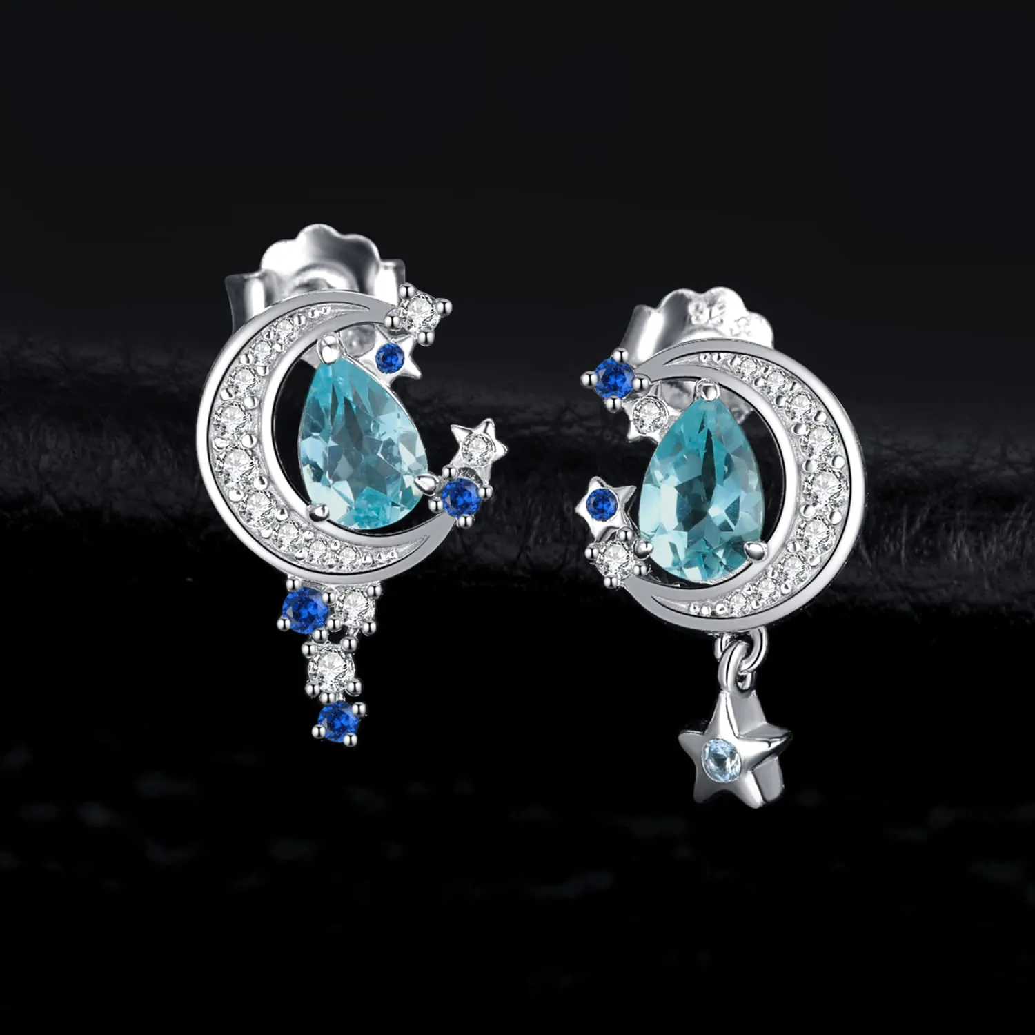 JewelryPalace Luna e Stella 2.2ct orecchini lobo topazio azzurro
