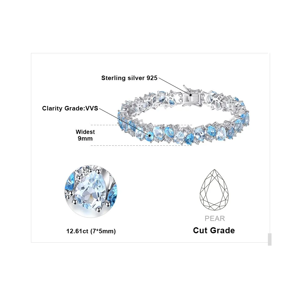 JewelryPalace 23ct Tennis bracciale argento topazio London
