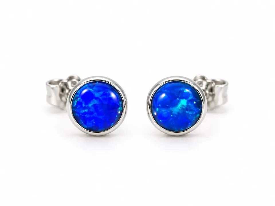 Victoria Jane Opal Studs orecchini lobo argento blu