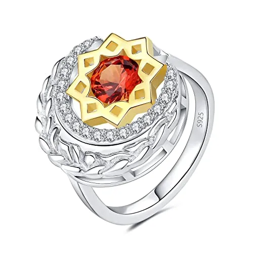 JewelryPalace Luna Stella 1.5ct anello argento arancione