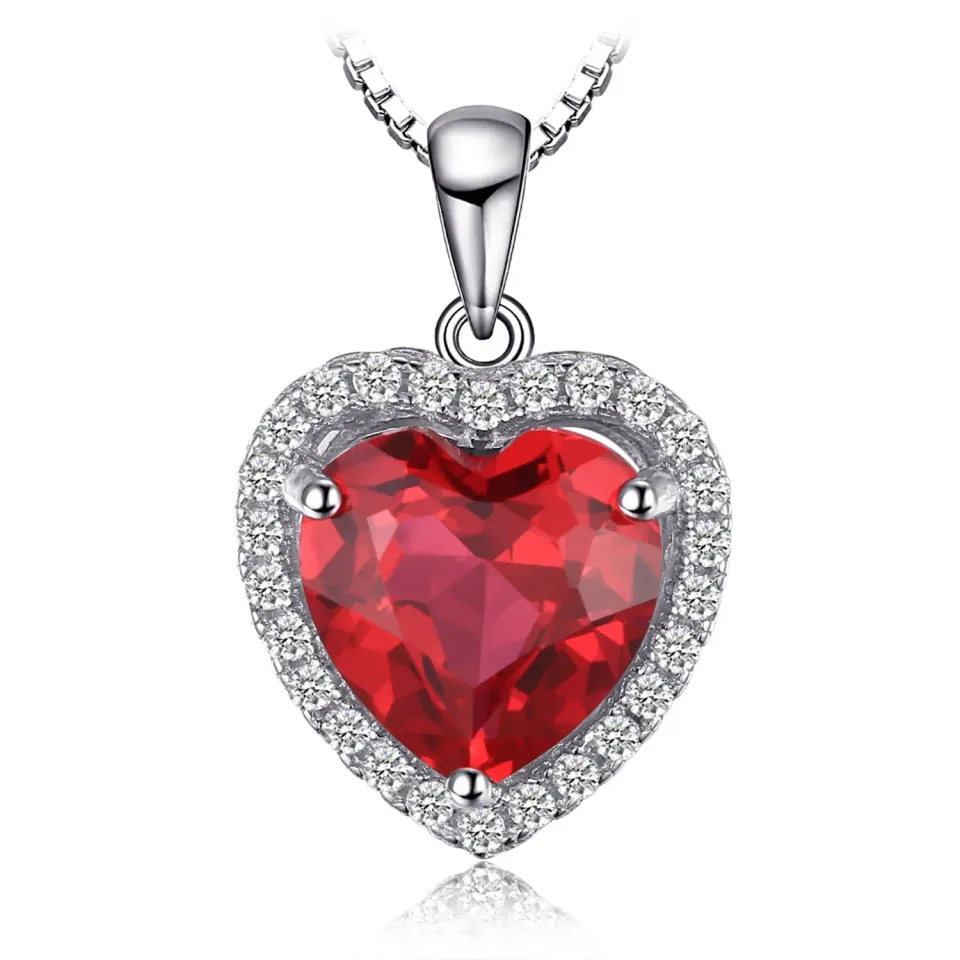 JewelryPalace Cuore 4ct Rubino collana argento 925 cuore