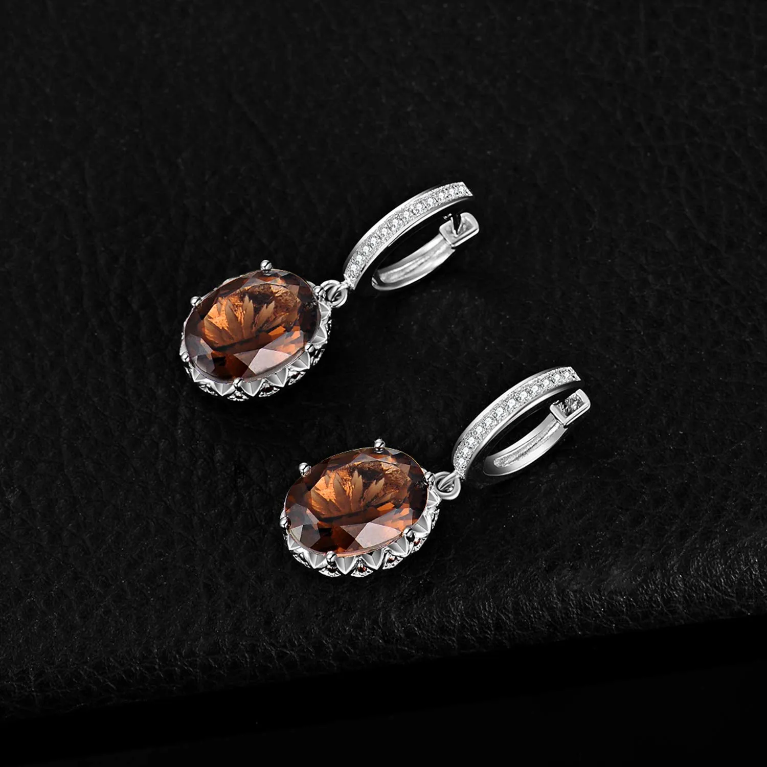 JewelryPalace 7.2ct Quarzo Fumoso Orecchini Pendenti Argento