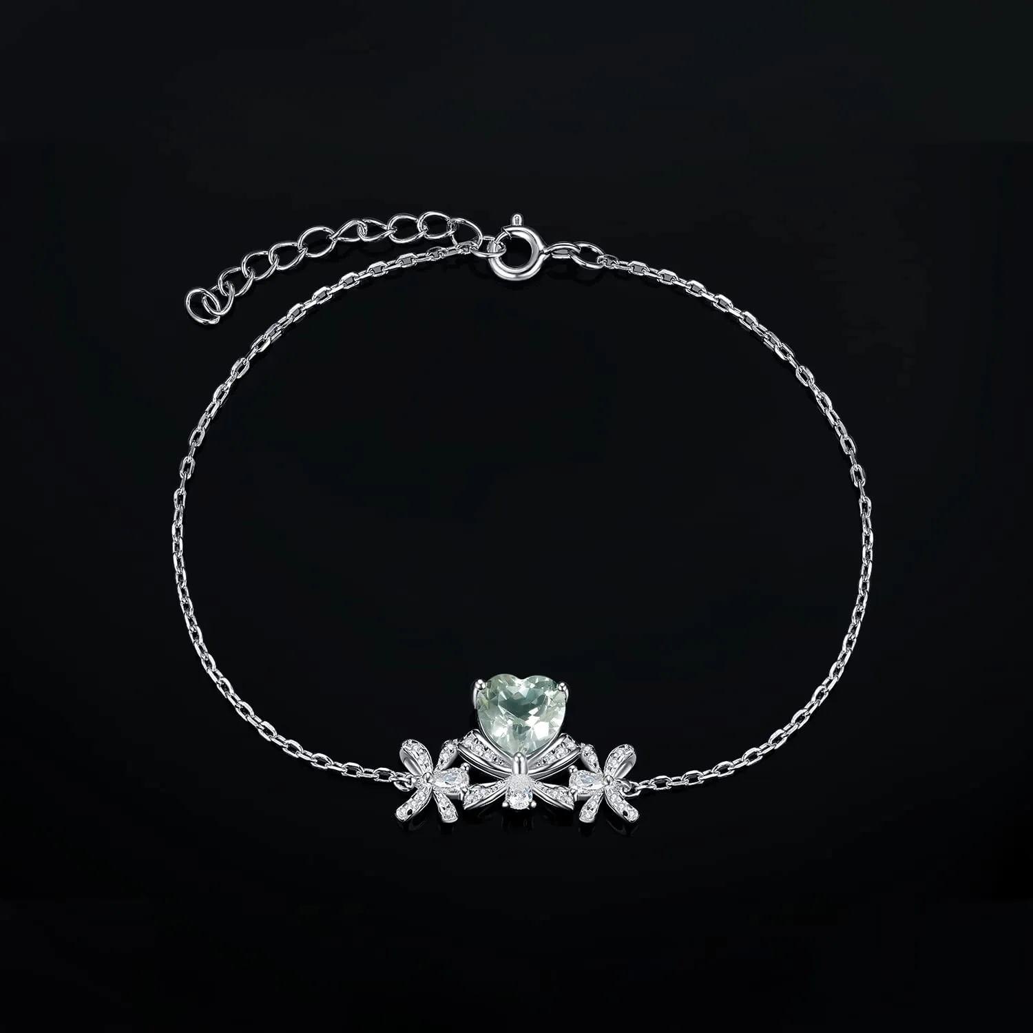 JewelryPalace Cuore Farfalla 1.6ct bracciale argento ametista verde