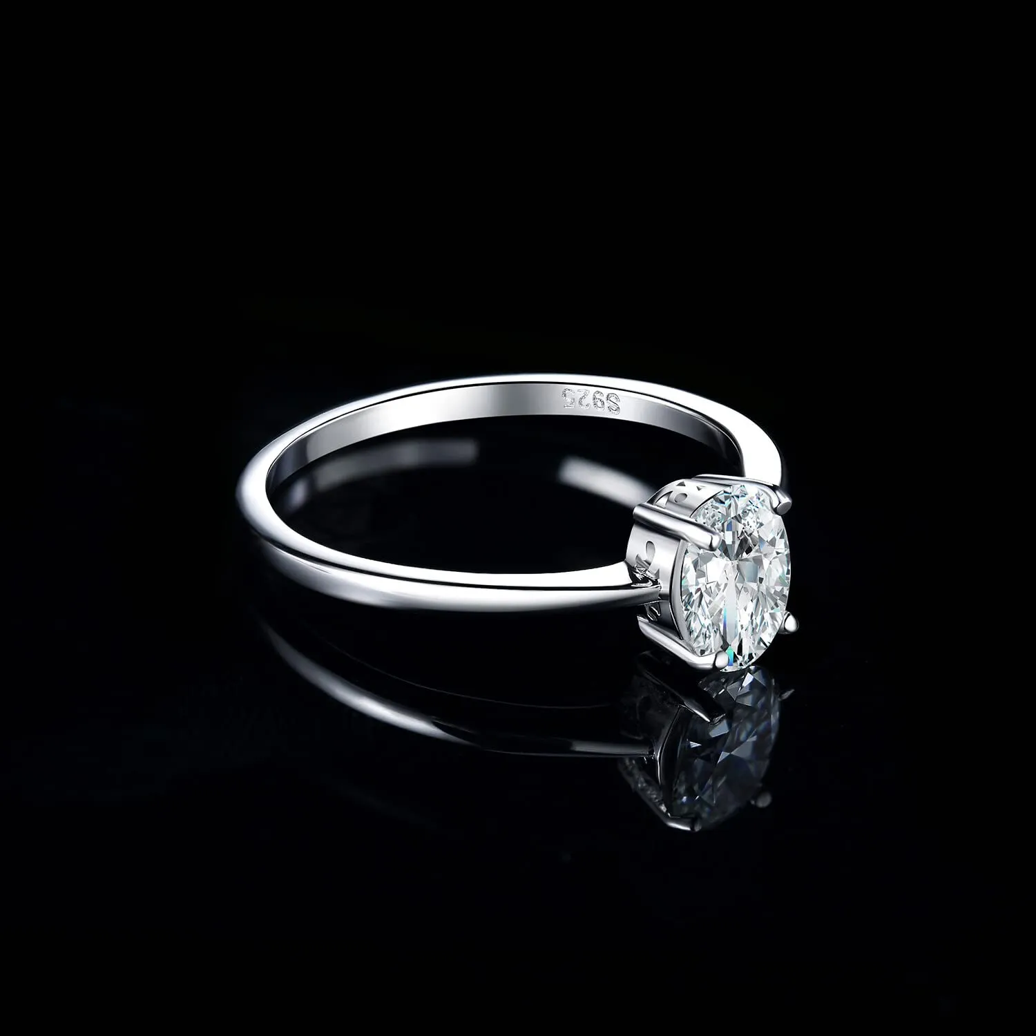 JewelryPalace 1-2ct Anello Solitario Ovale Argento