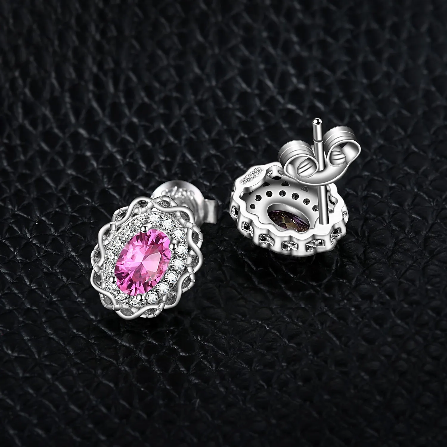 JewelryPalace Halo Infinito 1ct orecchini oro rosa topazio