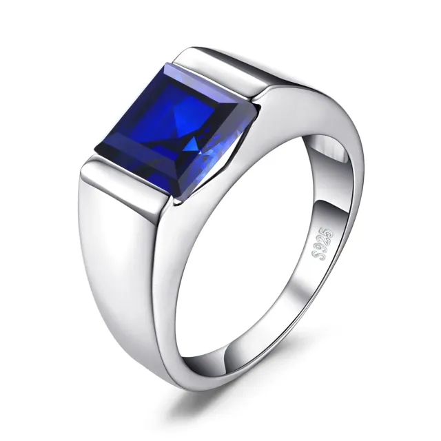 JewelryPalace Anello Uomo Argento 3.3ct Rubino Rosso Quadrato