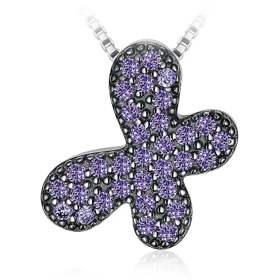 JewelryPalace Farfalla 0.5ct collana argento 925 viola