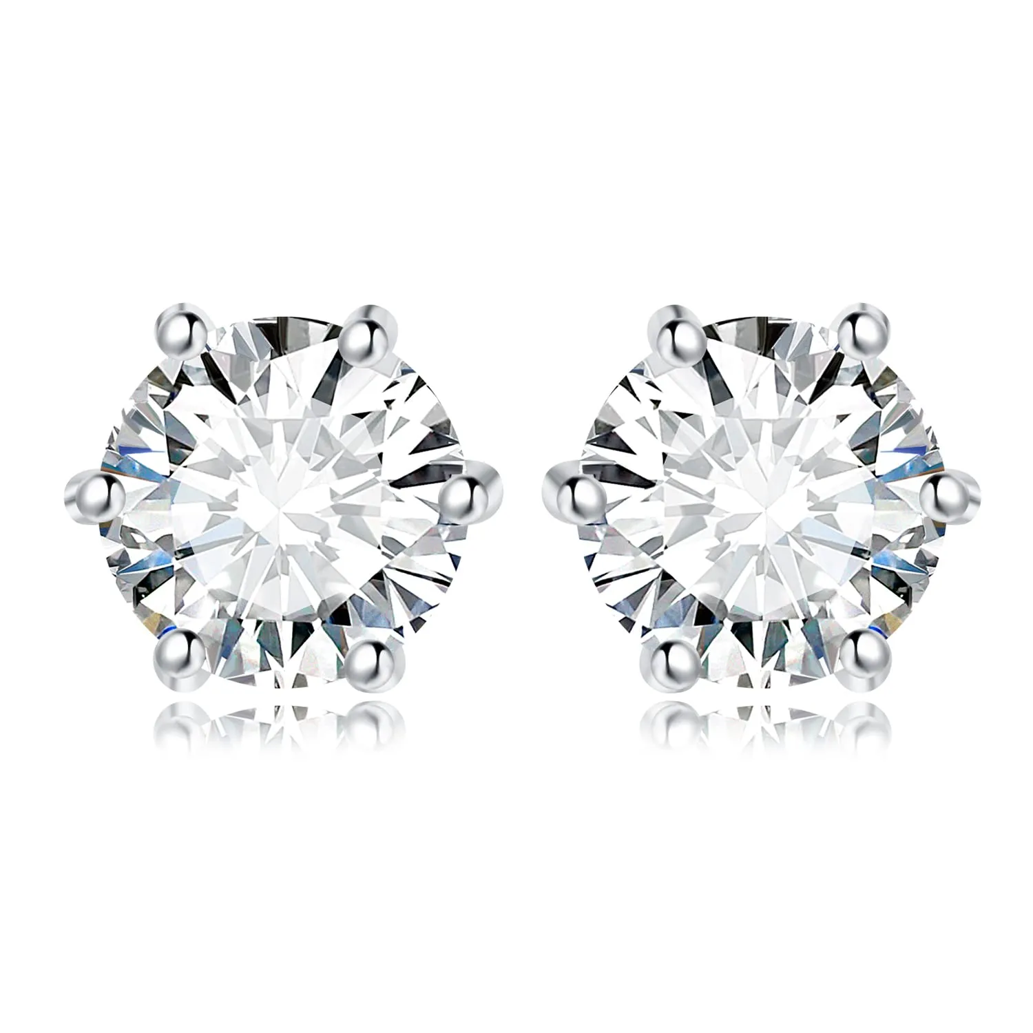 JewelryPalace Moissanite Orecchini Argento Lobo 6.0ct Punto Luce