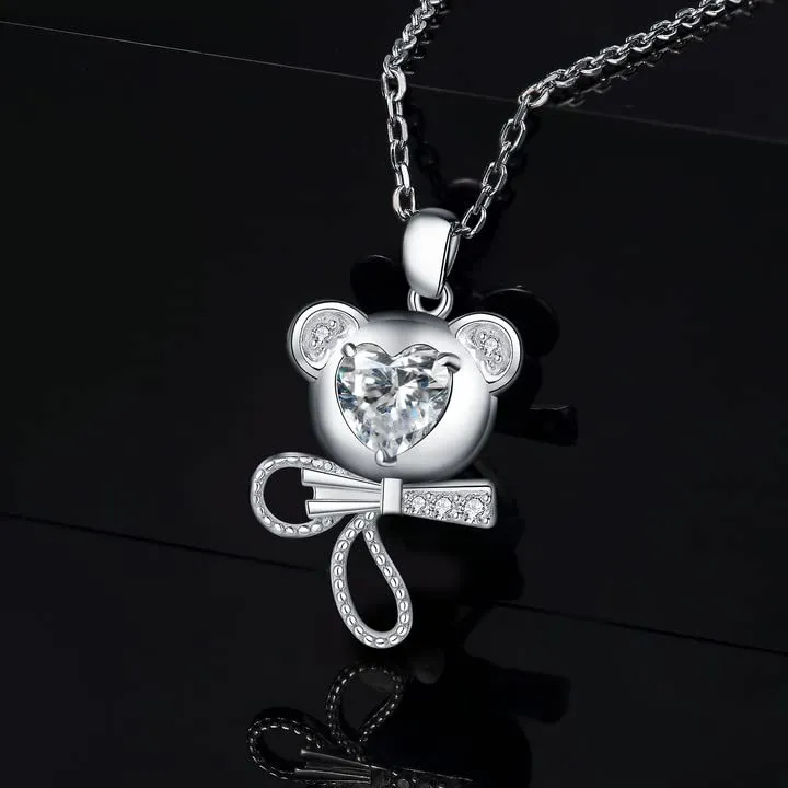 JewelryPalace Orsetto 1.5ct Collana Argento Zirconia Cuore 45cm
