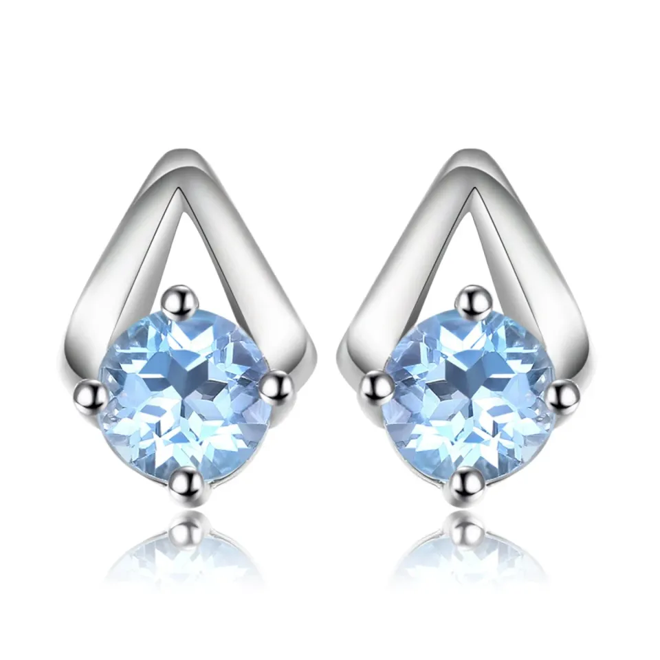 JewelryPalace Ventaglio 1.2ct orecchini argento 925 topazio tondo