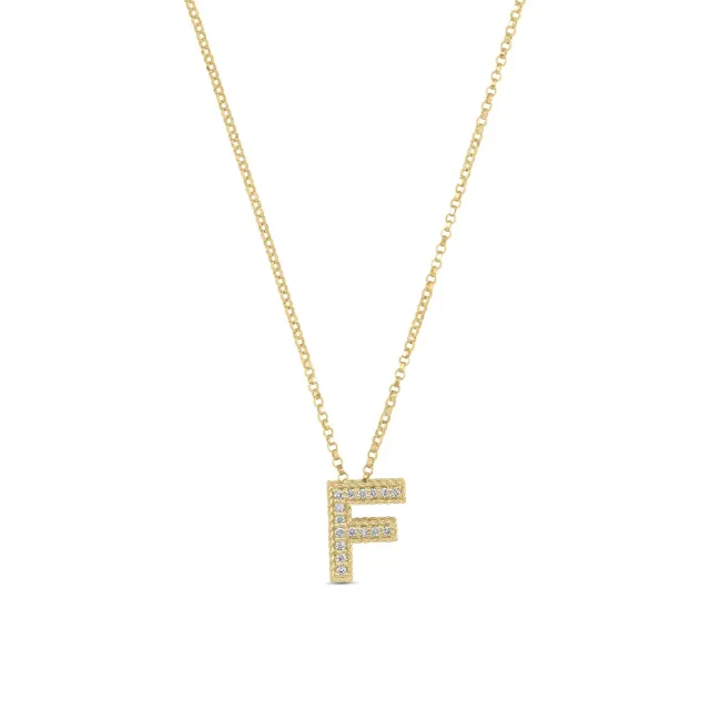 Roberto Coin Tiny Treasure Lettere collana oro giallo diamanti