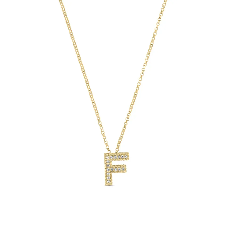 Roberto Coin Tiny Treasure Lettere collana oro giallo diamanti