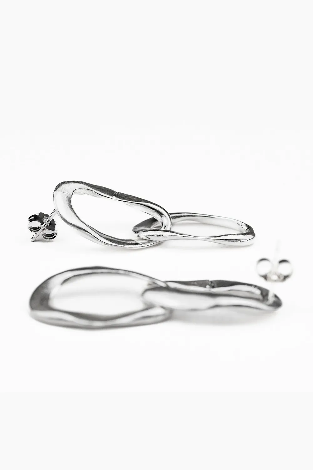 Flor Rubaja Wave Duo orecchini argento 925 4,5 cm