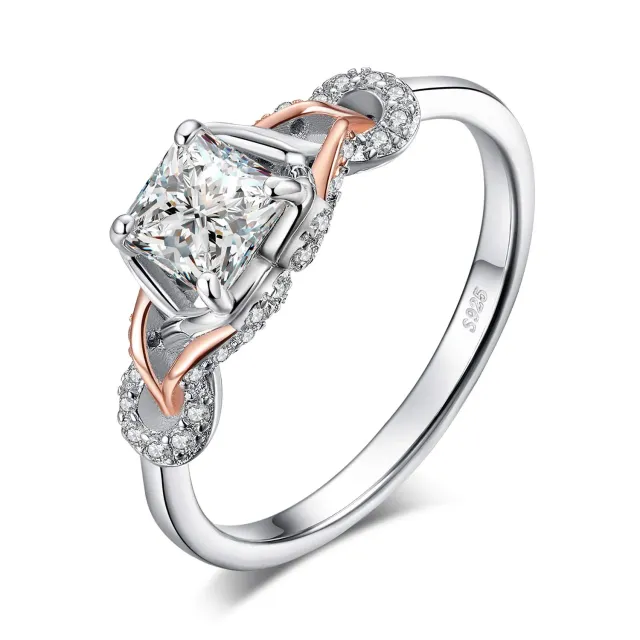JewelryPalace Infinito anello oro rosa zirconia