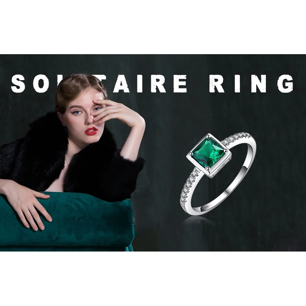 JewelryPalace Smeraldo Anello Argento Pietra Principessa Misura 14.5