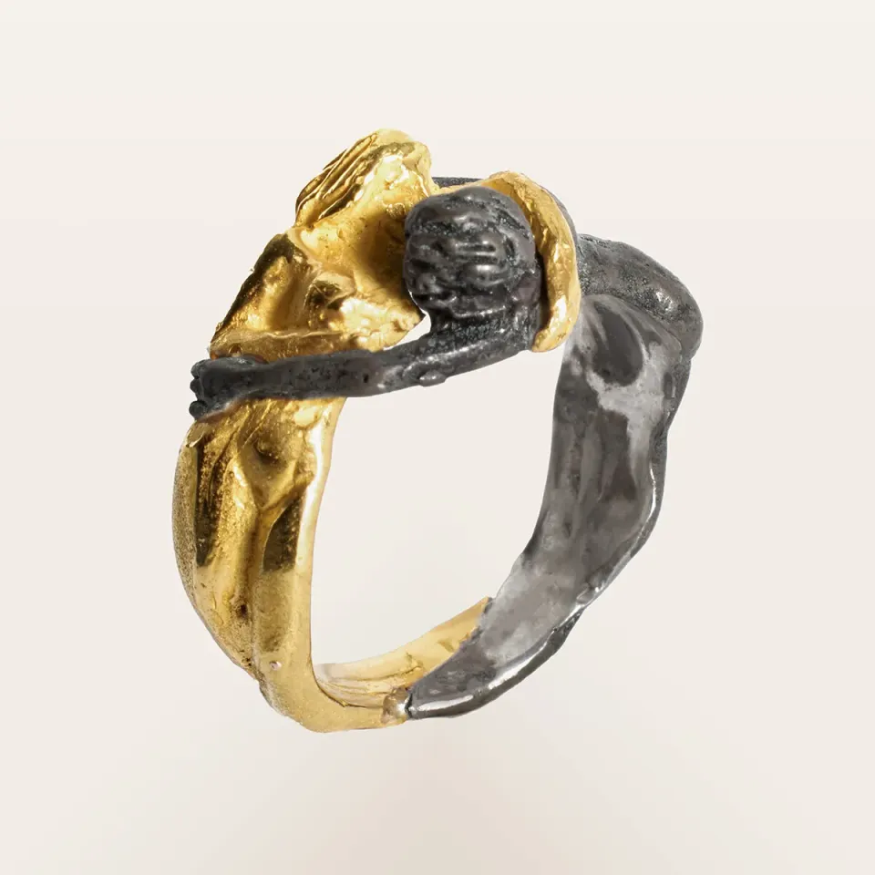 Alfredo Correnti Nesso Anello Bacio oro misura anulare