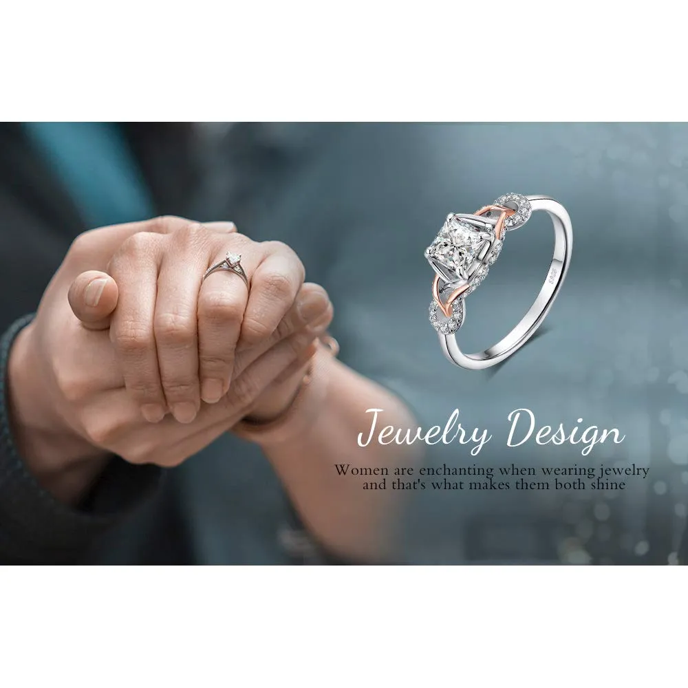 JewelryPalace Infinito anello oro rosa zirconia