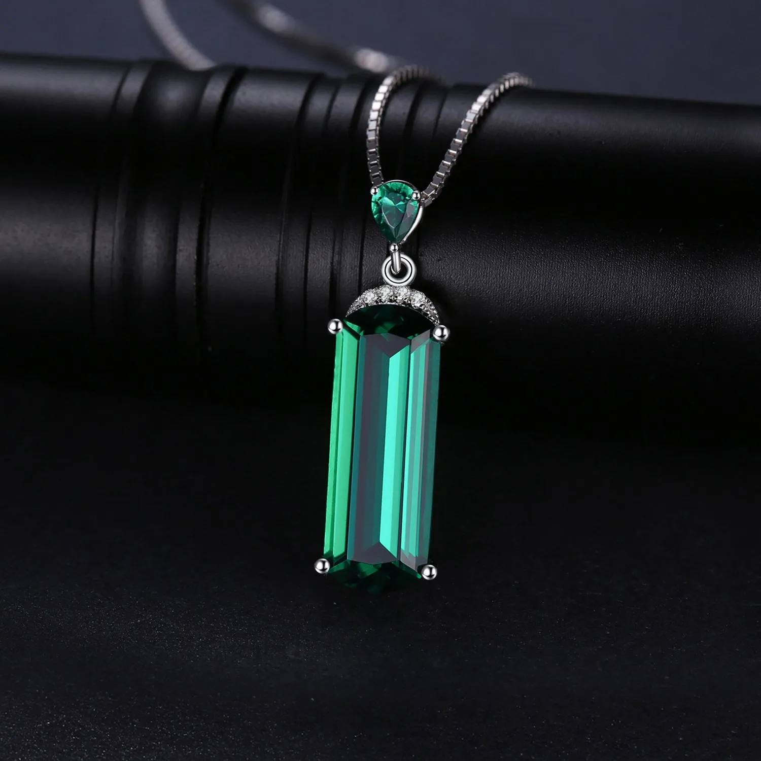 JewelryPalace 4.4ct Smeraldo Collana Argento 45cm Pietra Verde