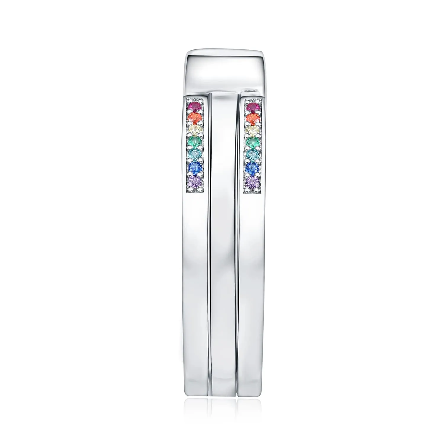 JewelryPalace 1.24ct Arcobaleno 3 anelli argento