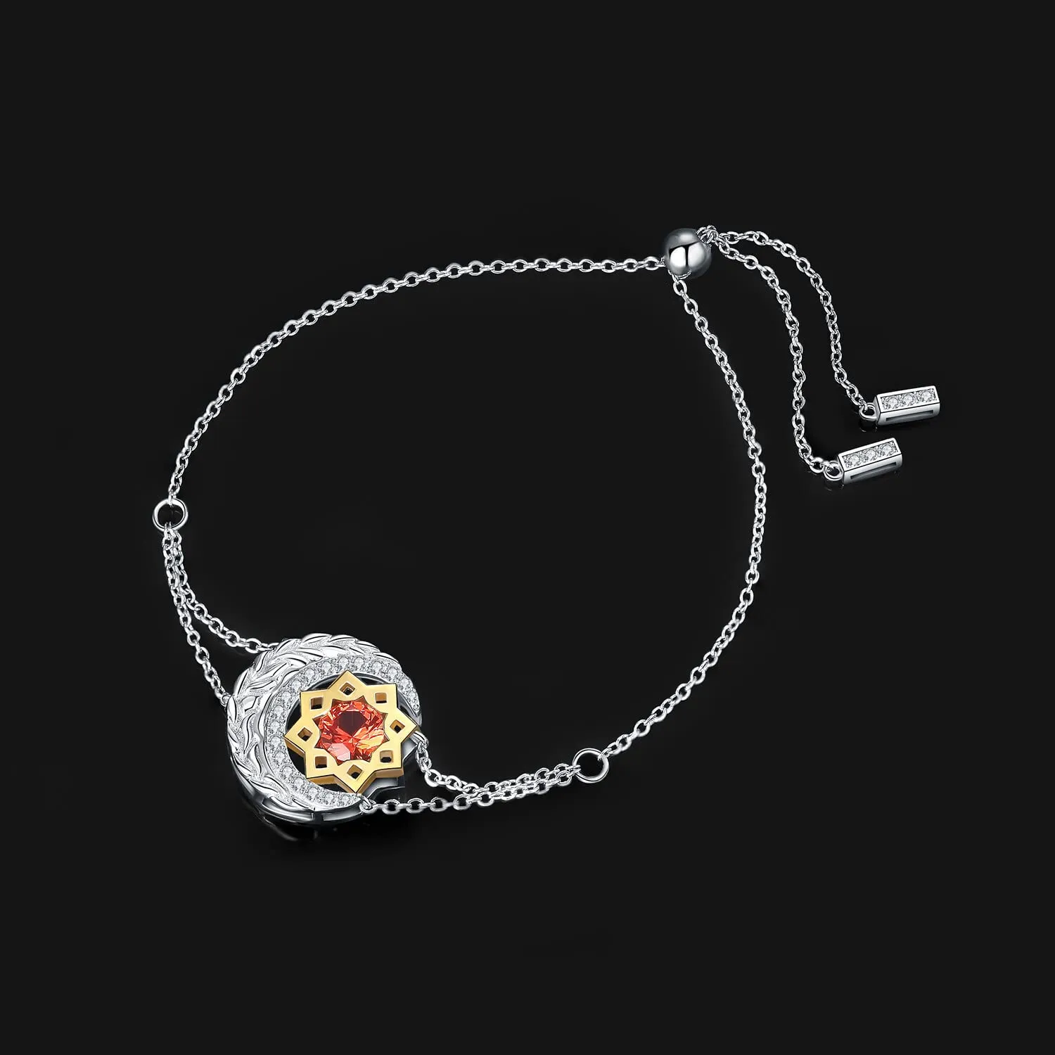 JewelryPalace Luna e Stella bracciale zaffiro arancione