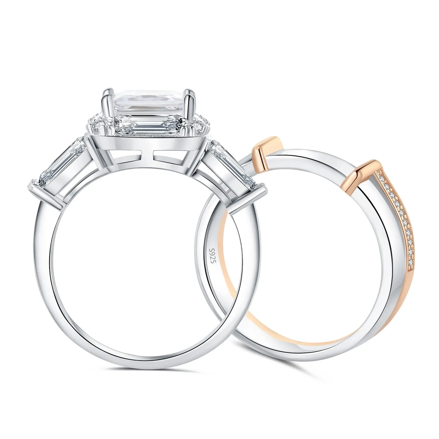 JewelryPalace Classico anello halo 1.57ct zirconia oro rosa