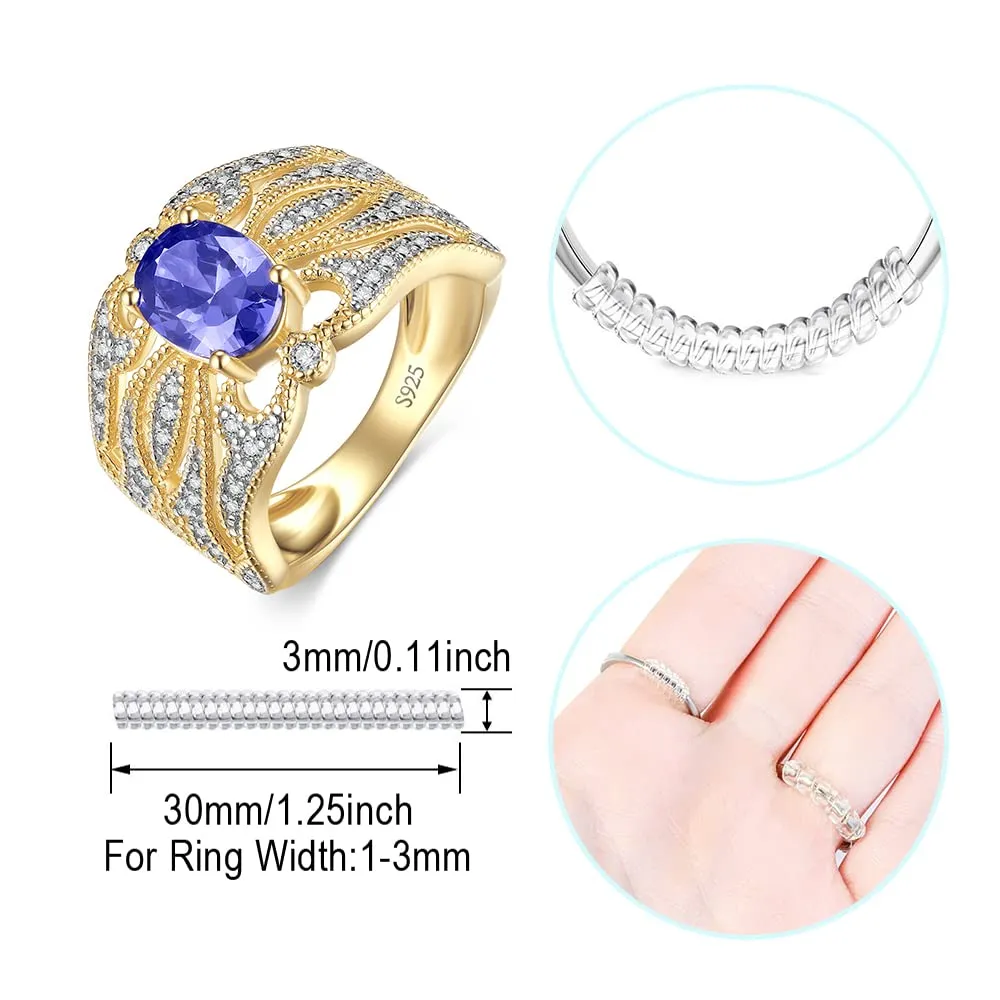 JewelryPalace Vintage Infinito Anello Zaffiro Blu Onda