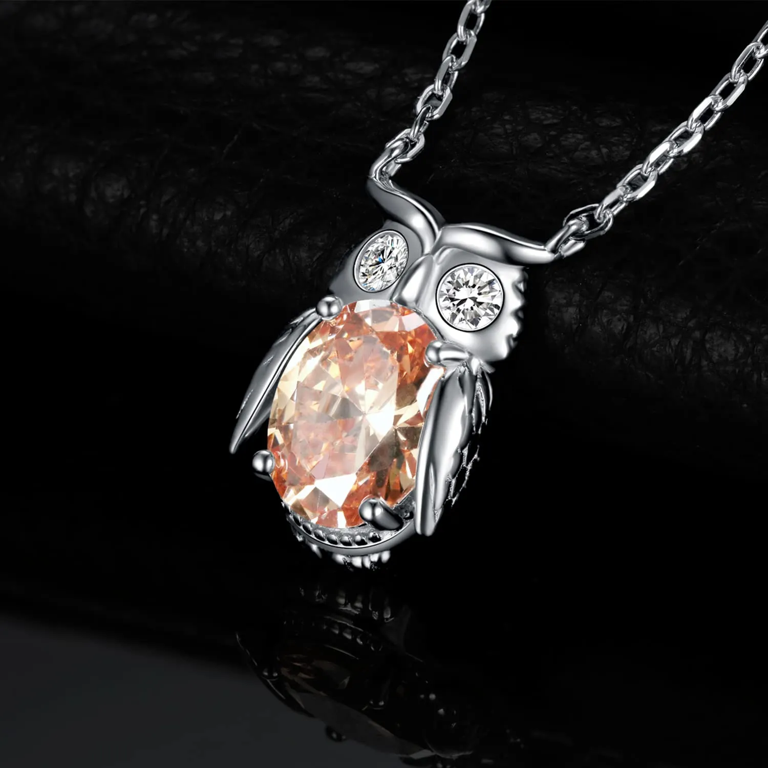 JewelryPalace 3.3ct Gufo collana argento 925 catena 45cm