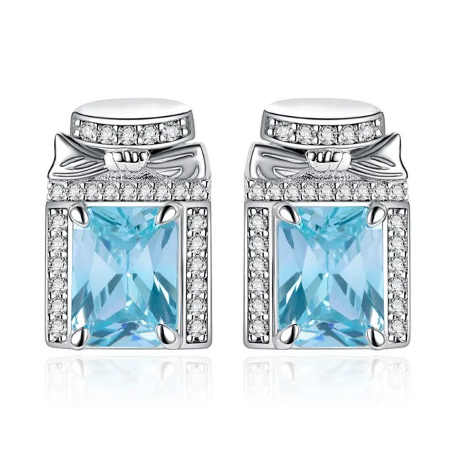 JewelryPalace Profumo 5.4ct orecchini argento 925 zirconia azzurra