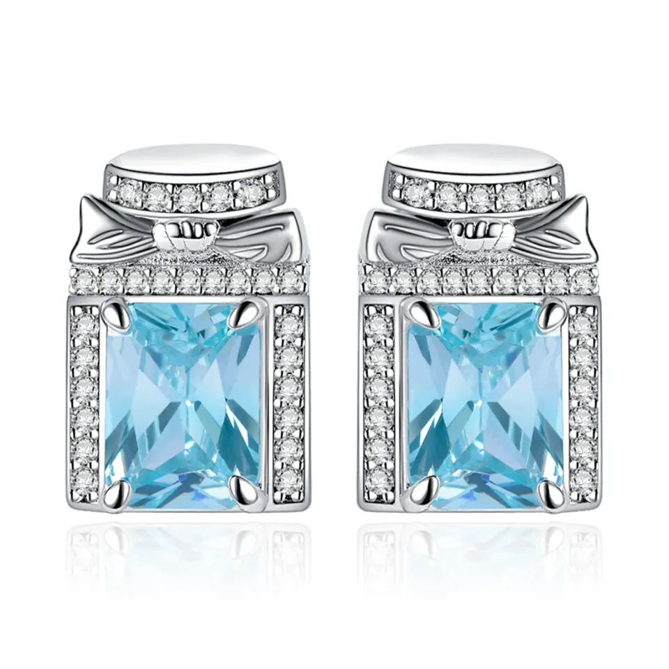 JewelryPalace Profumo 5.4ct orecchini argento 925 zirconia azzurra
