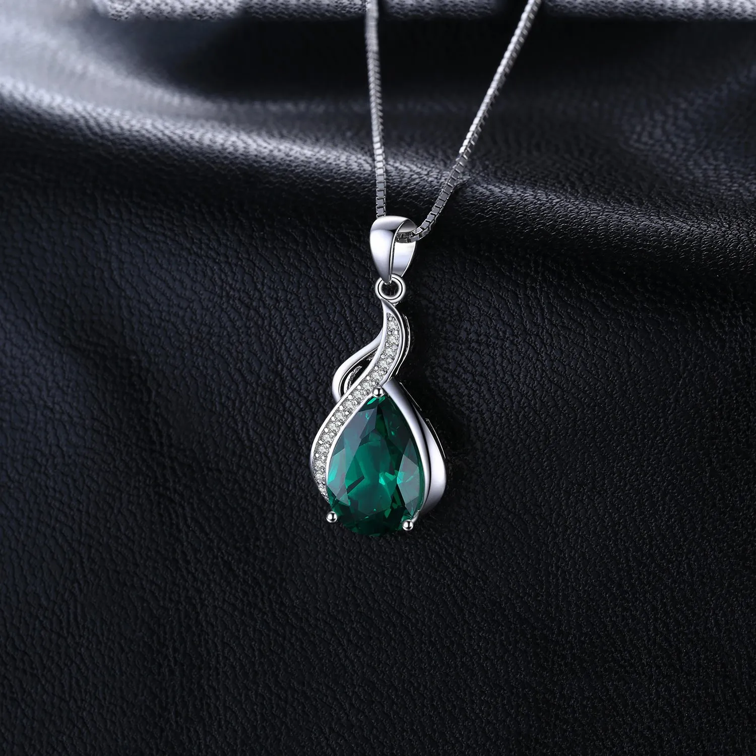 JewelryPalace Goccia 2.8ct Collana Argento Smeraldo 45cm