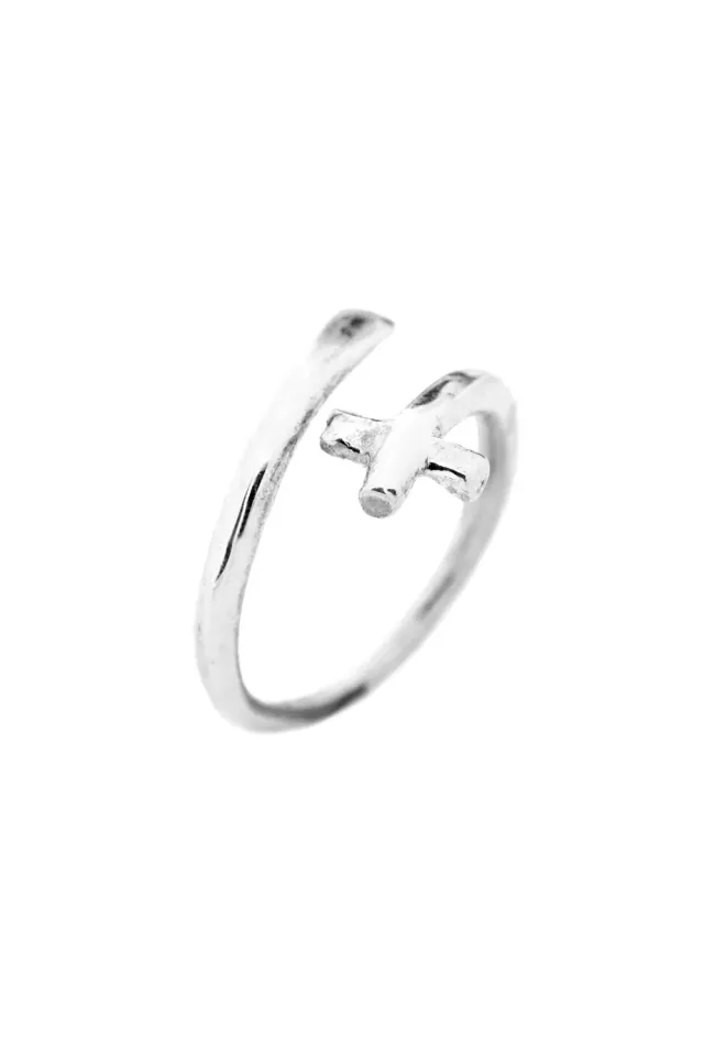 Flor Rubaja Jewelry Little Cross anello argento 925 regolabile