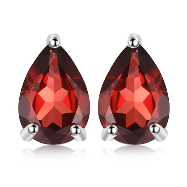 JewelryPalace Pera orecchini lobo argento granato rosso