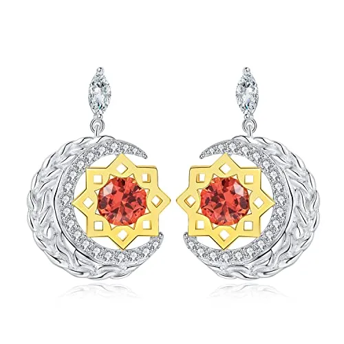 JewelryPalace Luna Stella 7.3ct orecchini argento zaffiro arancione
