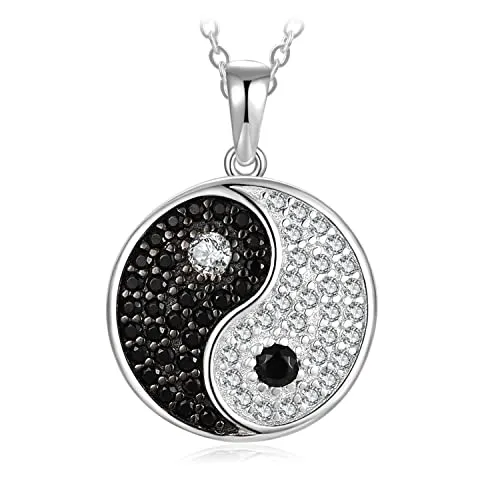JewelryPalace Yin Yang collana argento spinello nero 45cm
