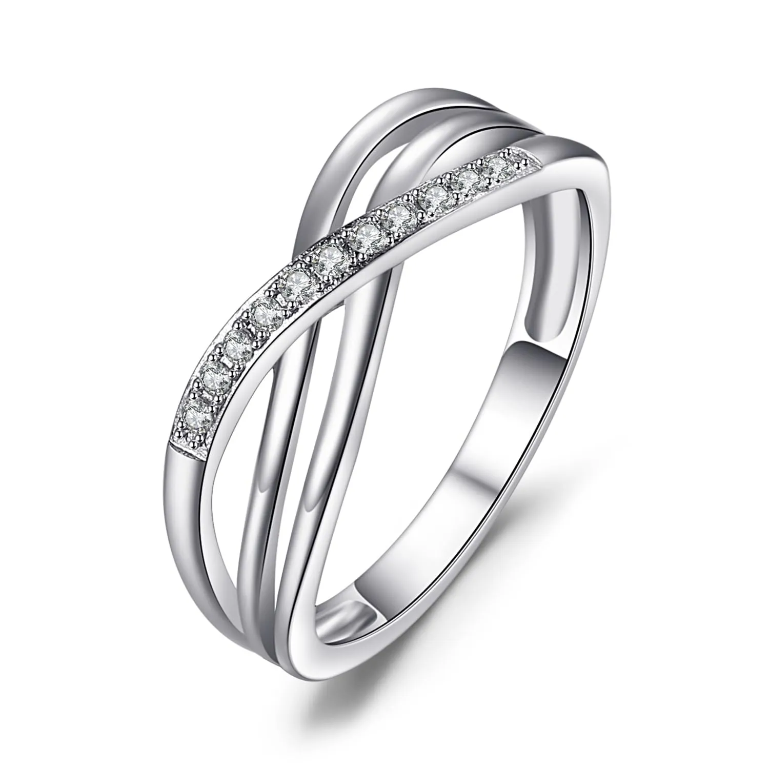 JewelryPalace Infinito Nodo fedina argento zirconia tre ori