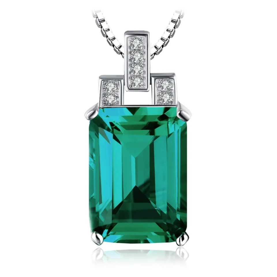 JewelryPalace 6ct Smeraldo Collana Argento 45cm Taglio Smeraldo