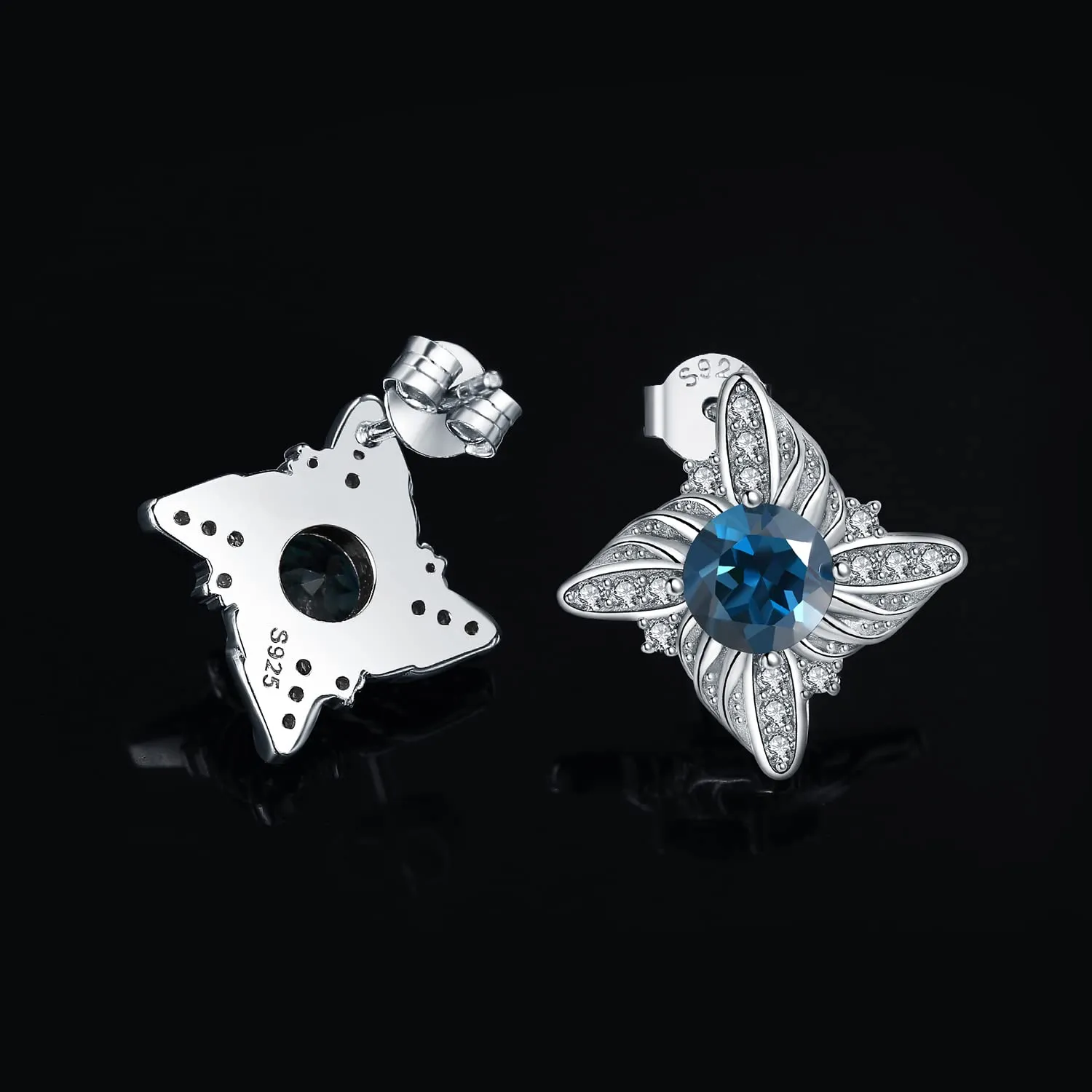JewelryPalace Mulino a Vento 2.5ct orecchini argento topazio blu