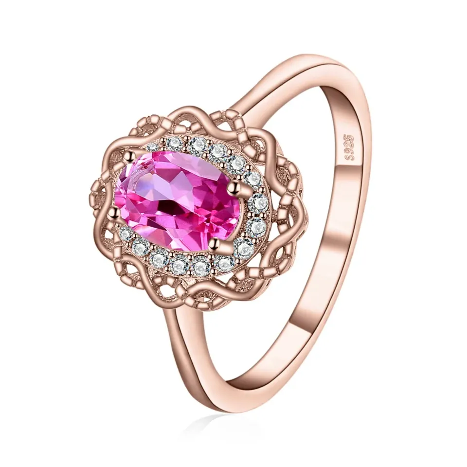 JewelryPalace Infinito Topazio Rosa Anello Argento 925
