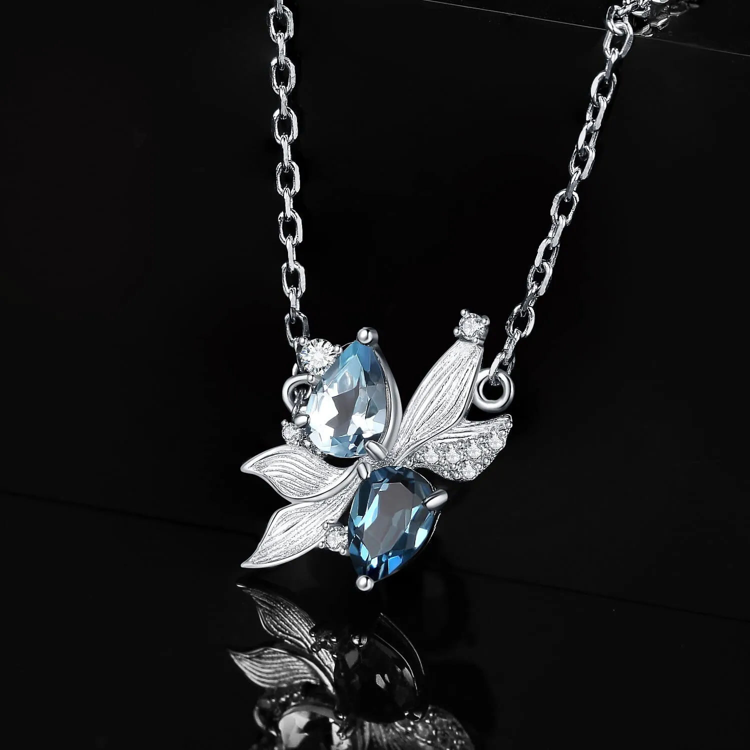 JewelryPalace Pesce 0.9ct Collana Argento Topazio 45cm