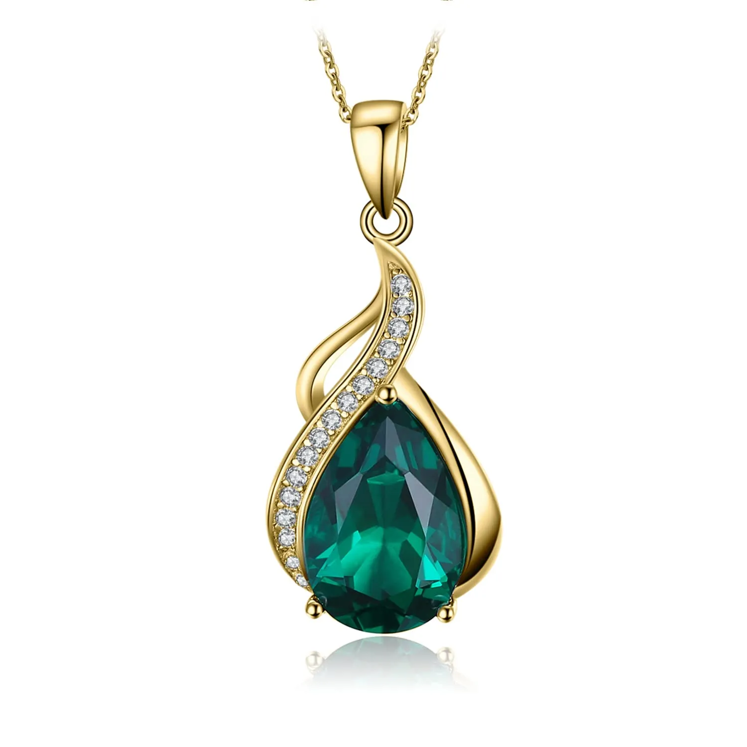 JewelryPalace Goccia 2.8ct Collana Argento Smeraldo 45cm