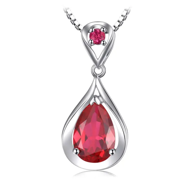 JewelryPalace Infinito 4ct collana argento rubino goccia