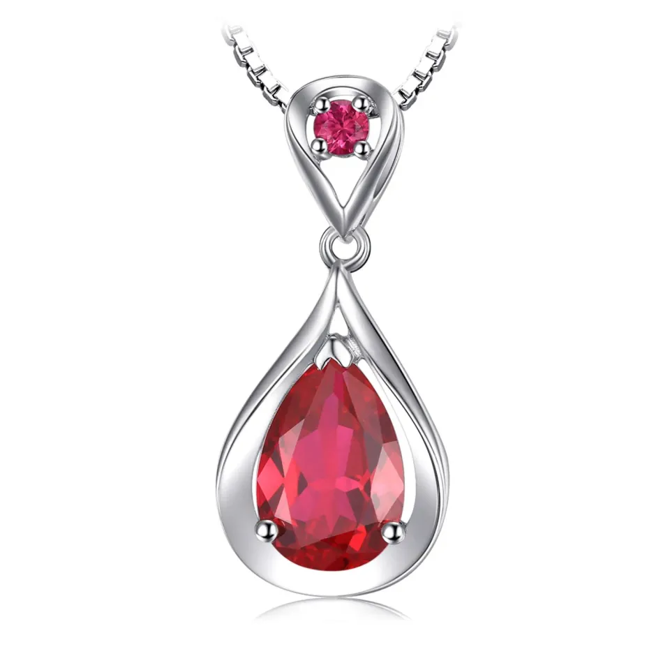 JewelryPalace Infinito 4ct collana argento rubino goccia