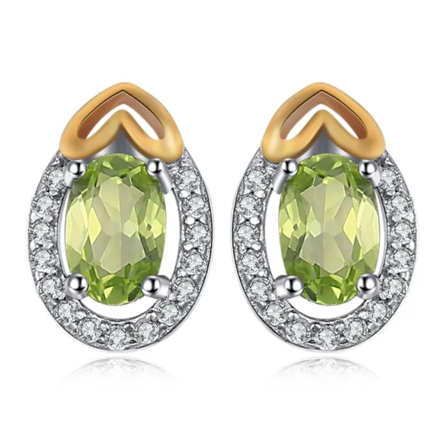 JewelryPalace Cuore Dorati Orecchini Argento 925 Peridoto