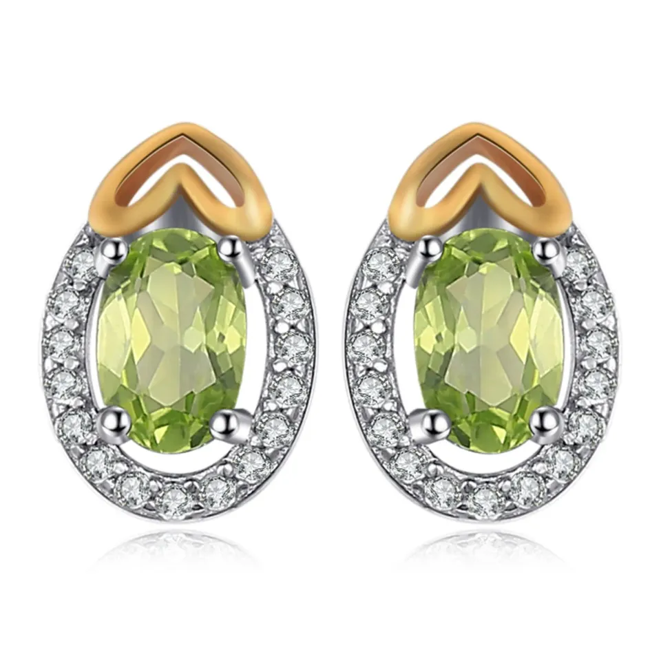 JewelryPalace Cuore Dorati Orecchini Argento 925 Peridoto